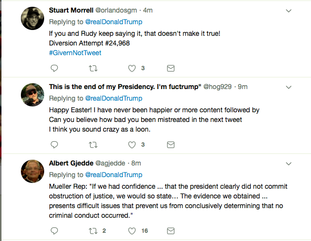 Screen-Shot-2019-04-21-at-10.48.49-AM Trump Finishes Watching Sunday News & Erupts Into Blind Paranoid Rage Donald Trump Featured Mueller Politics Top Stories Twitter 