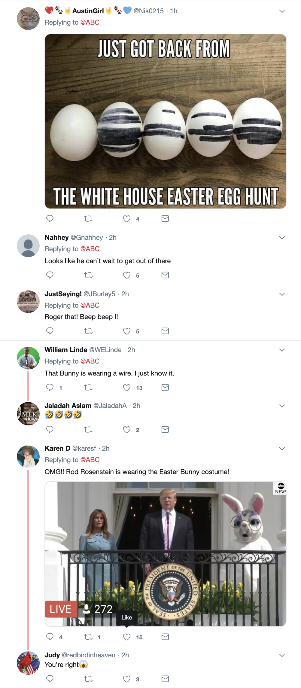 Screen-Shot-2019-04-22-at-12.10.10-PM Trump Talks Impeachment During WH Easter Egg Roll, Says He Isn't 141-Years Old chickens Donald Trump Economy Military Politics Top Stories 