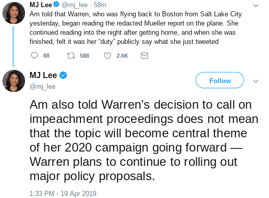 Screenshot-2019-04-19-at-5.29.41-PM Liz Warren Makes Dramatic Friday Impeachment Pronouncement Corruption Donald Trump Politics Social Media Top Stories 