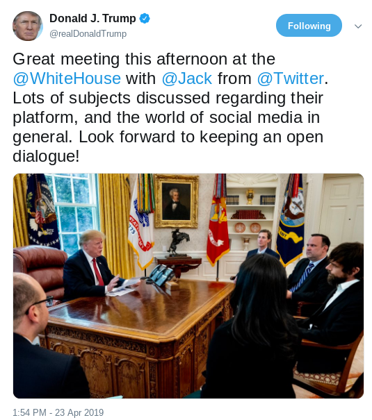 Screenshot-2019-04-23-at-5.53.30-PM Trump Holds Strange Meeting With Twitter CEO Jack Dorsey Donald Trump Politics Social Media Top Stories 