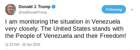 Screenshot-2019-04-30-at-3.05.42-PM Trump Just Got The U.S. Involved In Venezuela's Crisis Via Twitter Donald Trump Politics Social Media Top Stories 