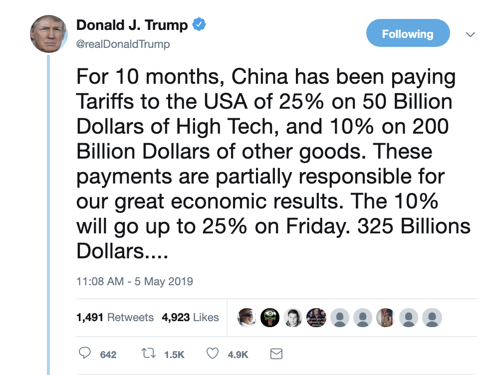 Screen-Shot-2019-05-05-at-11.14.57-AM Trump Rails On Twitter Again After Morning Panic Fails To Subside Corruption Crime Domestic Policy Donald Trump Economy Foreign Policy Human Rights Immigration Politics Racism Refugees Top Stories 