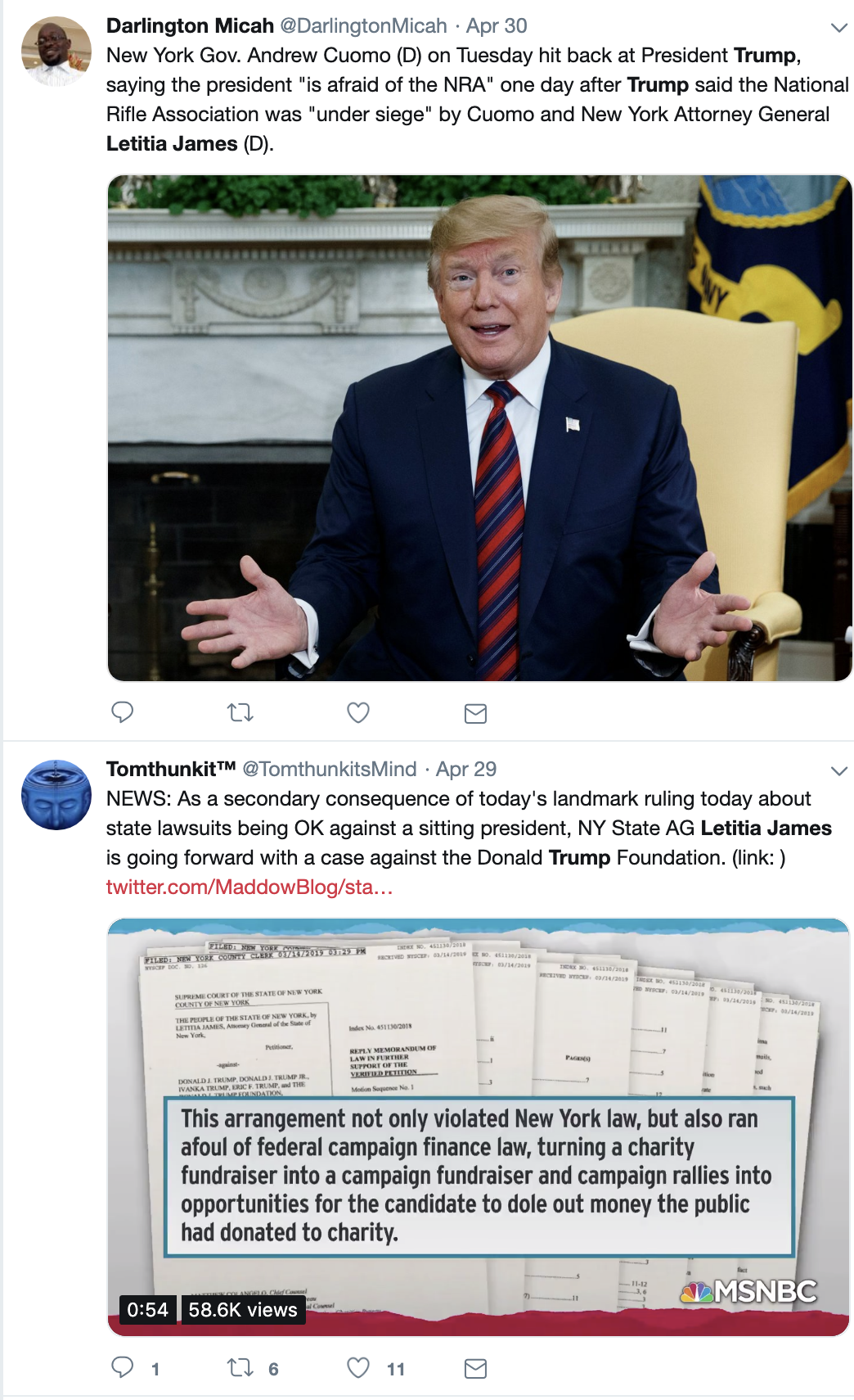 Screen-Shot-2019-05-06-at-2.52.02-PM NY AG Sues Trump's IRS And Treasury Dept. Like A Fed Up Boss Corruption Crime Donald Trump Investigation Politics Top Stories 