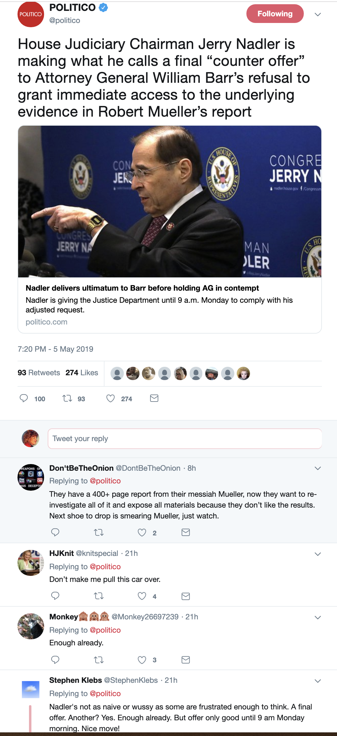 Screen-Shot-2019-05-06-at-4.28.08-PM.png?zoom=2 AG Barr Greeted With Contempt Nightmare As Dems Refuse To Back Down Corruption Crime Donald Trump Investigation Politics Top Stories 
