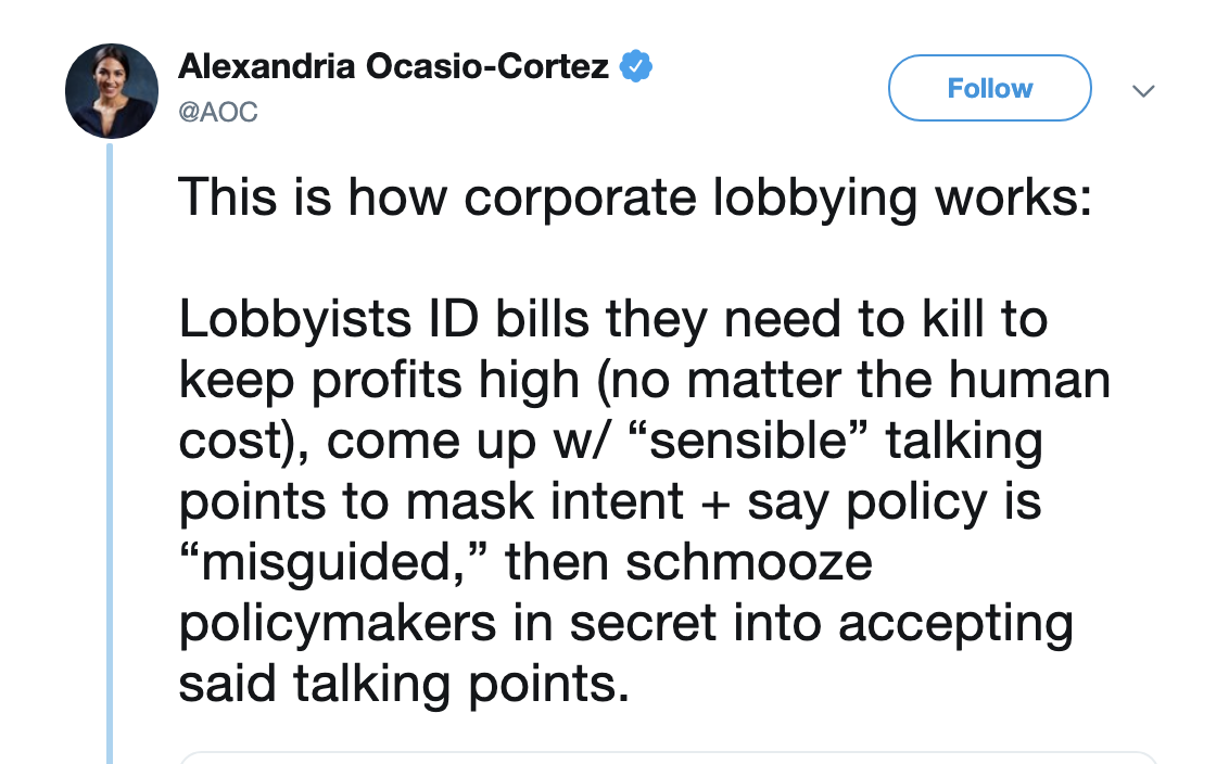 Screen-Shot-2019-05-13-at-12.34.35-PM AOC Rails Against Lobbyists On Twitter & The GOP Is Irate Corruption Crime Healthcare Politics Top Stories 