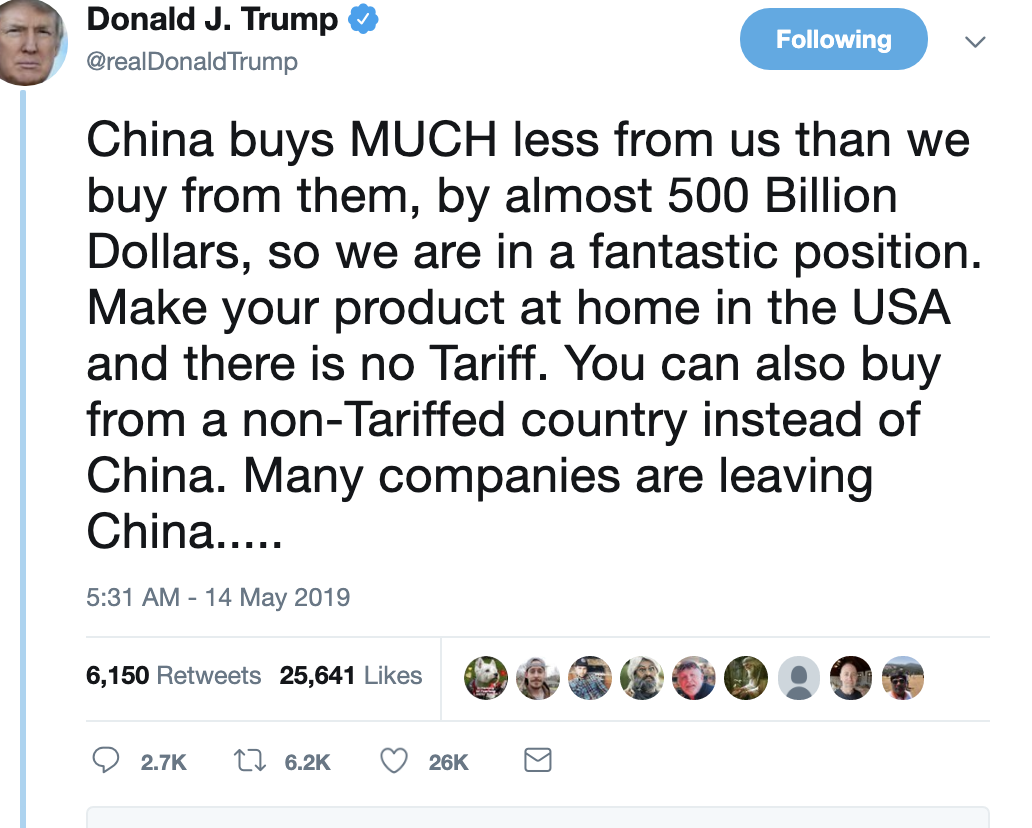 Screen-Shot-2019-05-14-at-7.06.34-AM Trump Rockets Awake For Multi-Tweet Spaz Out That Screams Criminal Corruption Crime Donald Trump Economy Foreign Policy Social Media Top Stories 
