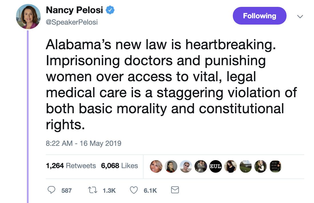 Screen-Shot-2019-05-16-at-9.33.10-AM Pelosi Delivers Heroic Twitter Barrage That Has The GOP Weeping Abortion Child Abuse Corruption Crime Feminism Politics Top Stories 