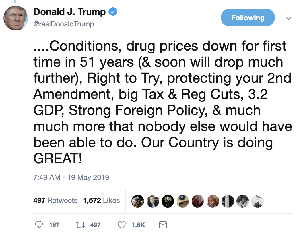 Screen-Shot-2019-05-19-at-7.52.45-AM Trump Rage Tweets At Sunday News Shows & Humiliates Himself In Seconds Corruption Crime Donald Trump Economy Military Politics Top Stories 