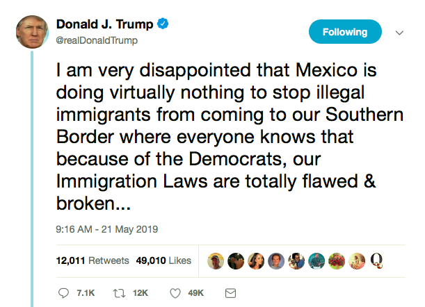 Screen-Shot-2019-05-21-at-3.33.49-PM Trump Rants On Twitter & Instantly Gets Shredded In The Comments Donald Trump Featured Politics Top Stories 