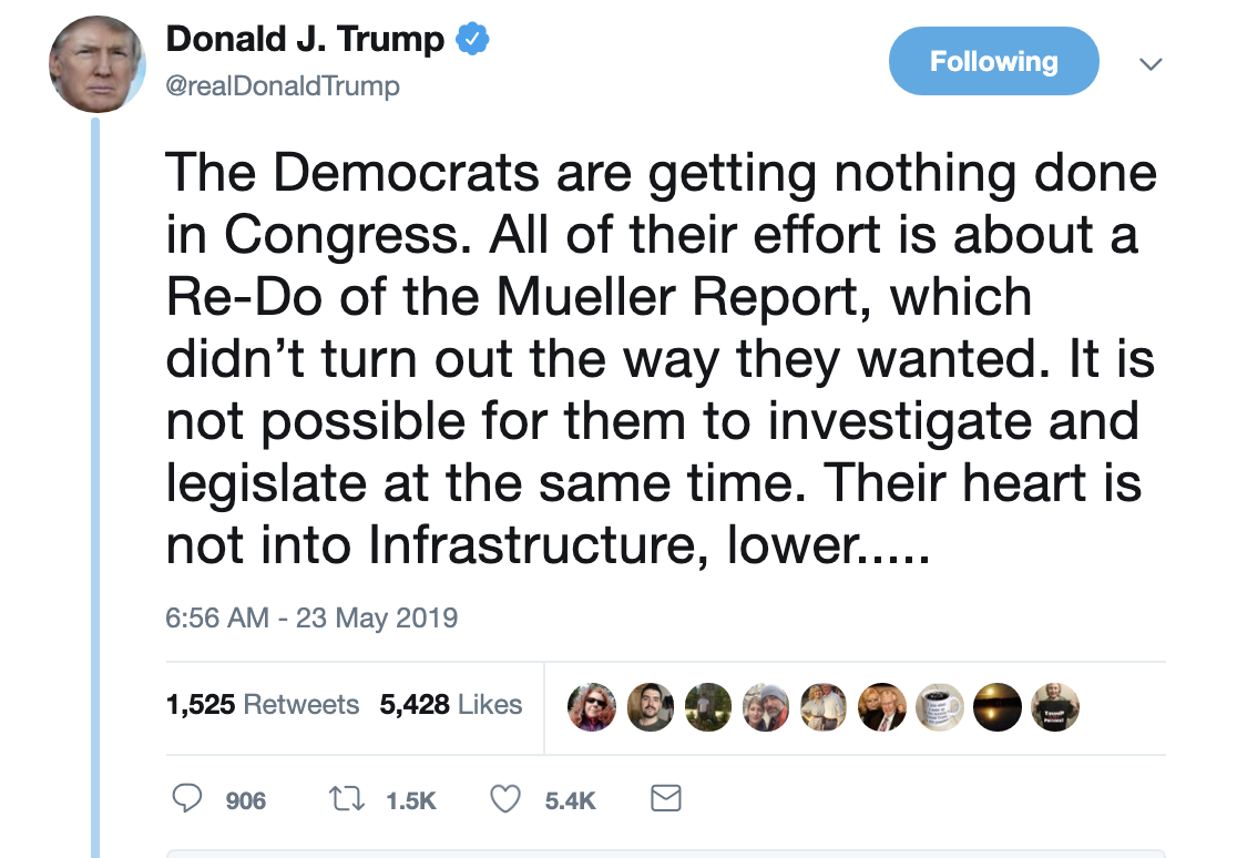 Screen-Shot-2019-05-23-at-7.03.16-AM Trump Acts A Fool On Twitter During Bizarre Pre-Dawn Freakout Corruption Crime Domestic Policy Donald Trump Election 2016 Election 2020 Politics Top Stories 
