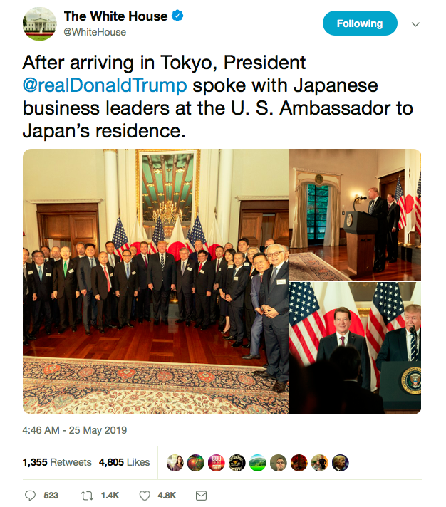 Screen-Shot-2019-05-25-at-8.39.16-AM Trump Arrives In Japan & Tweets 6 Times Like A Bored, Angry Tourist Donald Trump Featured Politics Top Stories Twitter 