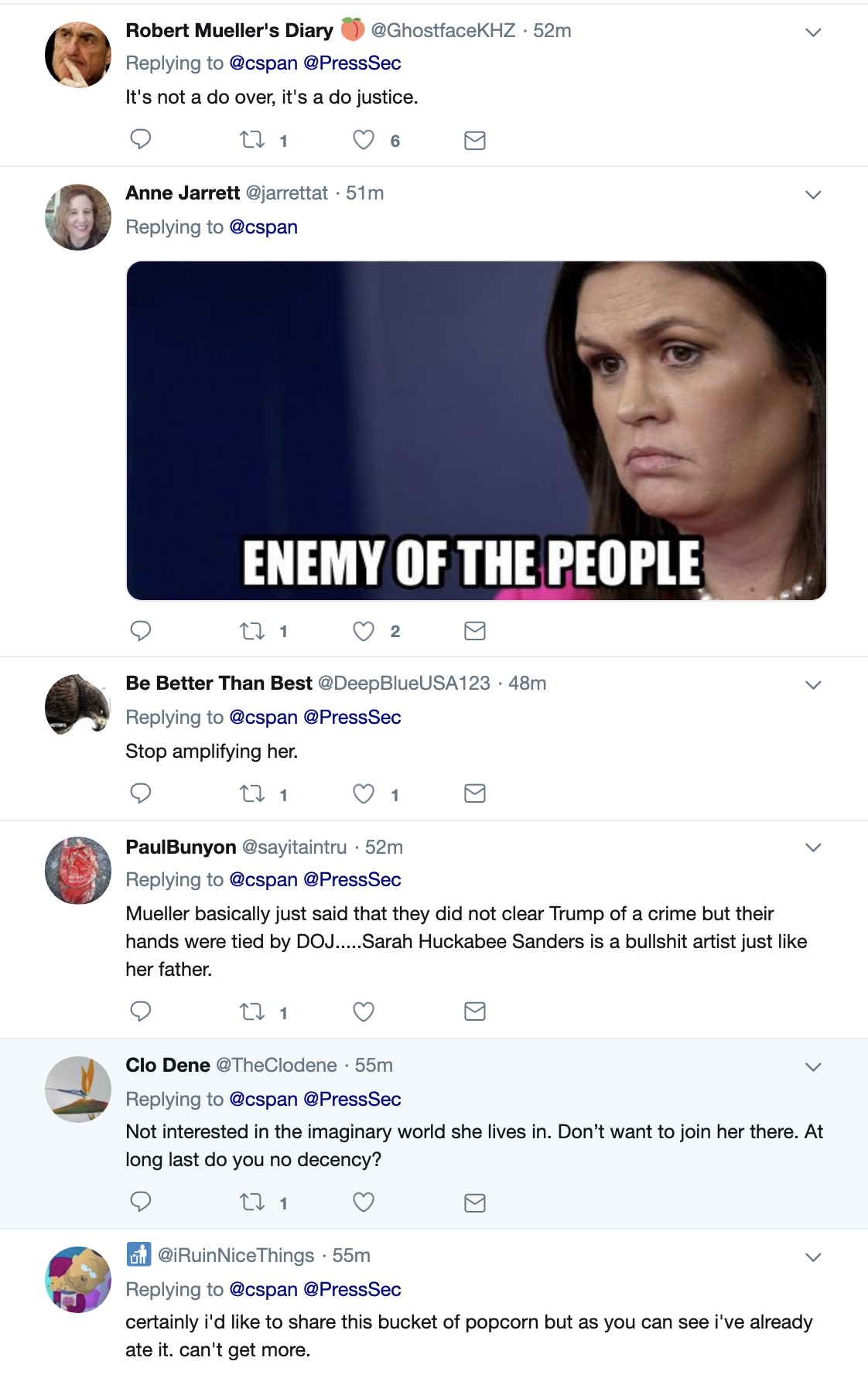 Screen-Shot-2019-05-29-at-2.13.20-PM White House Reporters Scoff At Sarah Sanders Over Mueller Remarks Corruption Crime Donald Trump Immigration Impeachment Media Mueller Politics Robert Mueller Russia Top Stories 