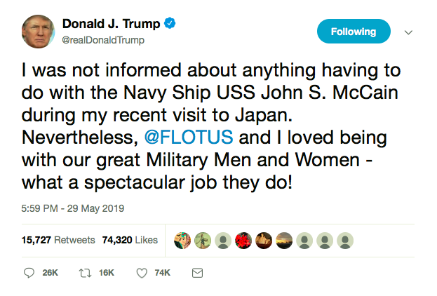 Screen-Shot-2019-05-30-at-9.18.45-AM Trump Called Out By Reporters For Demanding USS McCain Be Hidden Donald Trump Featured Politics Top Stories 