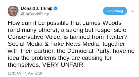 Screenshot-2019-05-04-at-4.31.01-PM Trump Spreads Nonsense Lies On Twitter About Former Hollywood Actor Donald Trump Politics Social Media Top Stories 