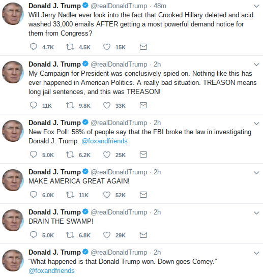 Screenshot-2019-05-17-at-9.05.10-AM Trump Jolts Awake For 10-Tweet Friday Rant So Pathetic It's SAD! Donald Trump Politics Social Media Top Stories 