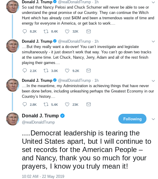 Screenshot-2019-05-22-at-2.27.12-PM Trump Watches Pelosi On TV & Suffers White Hot Afternoon Meltdown Corruption Donald Trump Politics Social Media Top Stories 
