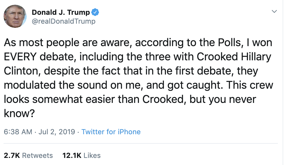 Screen-Shot-2019-07-02-at-7.09.21-AM.png?zoom=2 Donald Goes Off The Rails For Whiny Twitter Attack Like An Ugly Toddler Corruption Crime Donald Trump Economy Media Politics Top Stories 