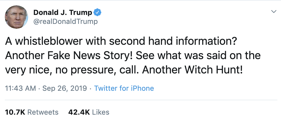 2f252524-screen-shot-2019-09-26-at-3.00.24-pm Trump Grasping On Twitter As Whistleblower Scandal Blows Open Corruption Crime Domestic Policy Donald Trump Election 2020 Featured Foreign Policy Impeachment Investigation Military National Security Politics 