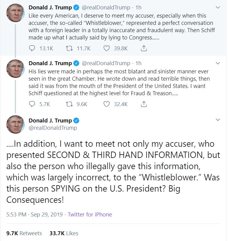 Trump1 Trump Erupts Into 7-Tweet Sunday Night Panic Attack Donald Trump Featured Impeachment Media Top Stories Twitter 