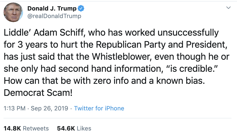 b589296d-screen-shot-2019-09-26-at-3.24.49-pm Trump Grasping On Twitter As Whistleblower Scandal Blows Open Corruption Crime Domestic Policy Donald Trump Election 2020 Featured Foreign Policy Impeachment Investigation Military National Security Politics 