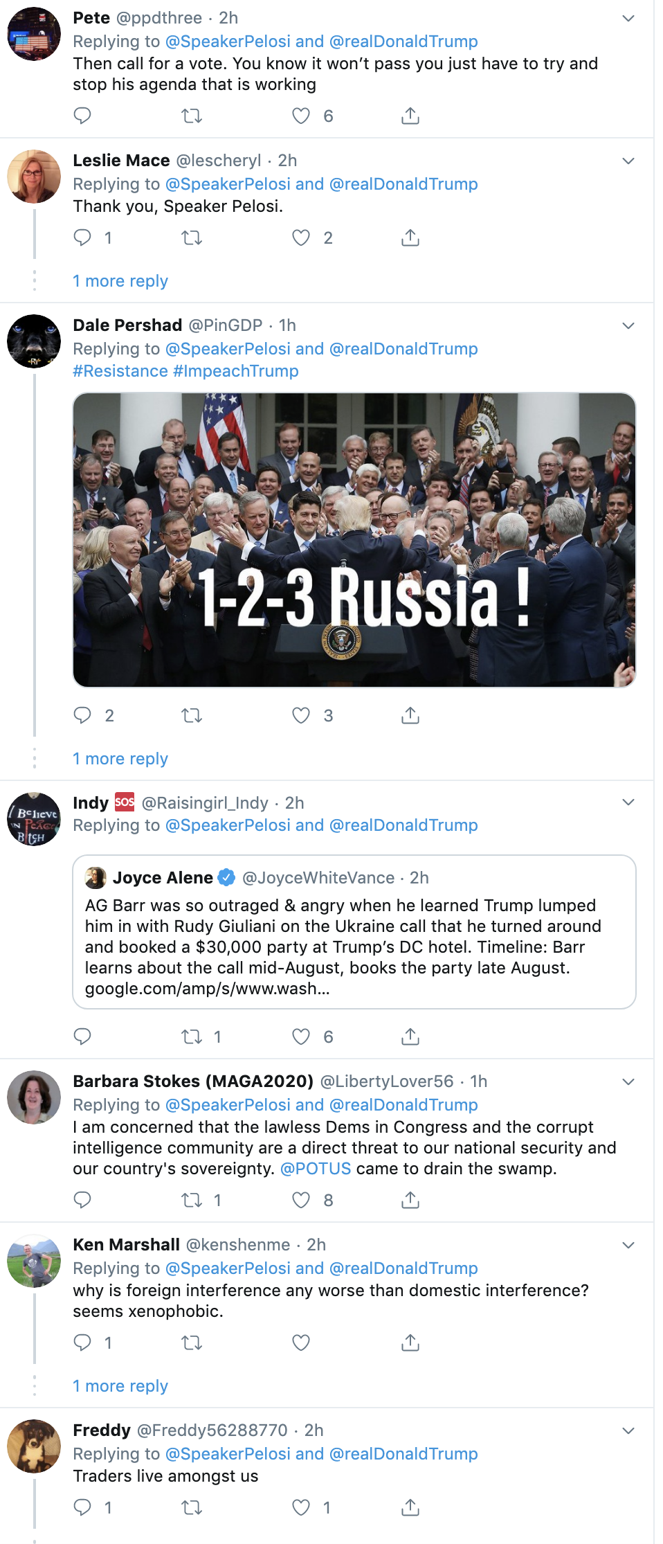 f0f77484-screen-shot-2019-09-29-at-10.58.43-am Pelosi Owns Trump With Sunday Impeachment Trolling Corruption Crime Domestic Policy Donald Trump Election 2016 Election 2020 Feminism Impeachment Investigation Politics Russia Scandal Top Stories 