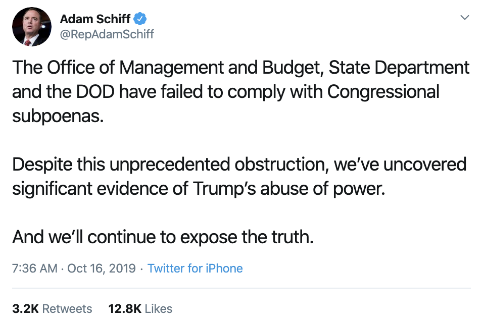 45455bb9-screen-shot-2019-10-16-at-8.30.25-am Schiff Terrifies Trump With Wednesday Evidence Declaration To America Corruption Crime Domestic Policy Donald Trump Election 2016 Election 2018 Election 2020 Featured Foreign Policy Impeachment Investigation Military National Security Russia Top Stories War 