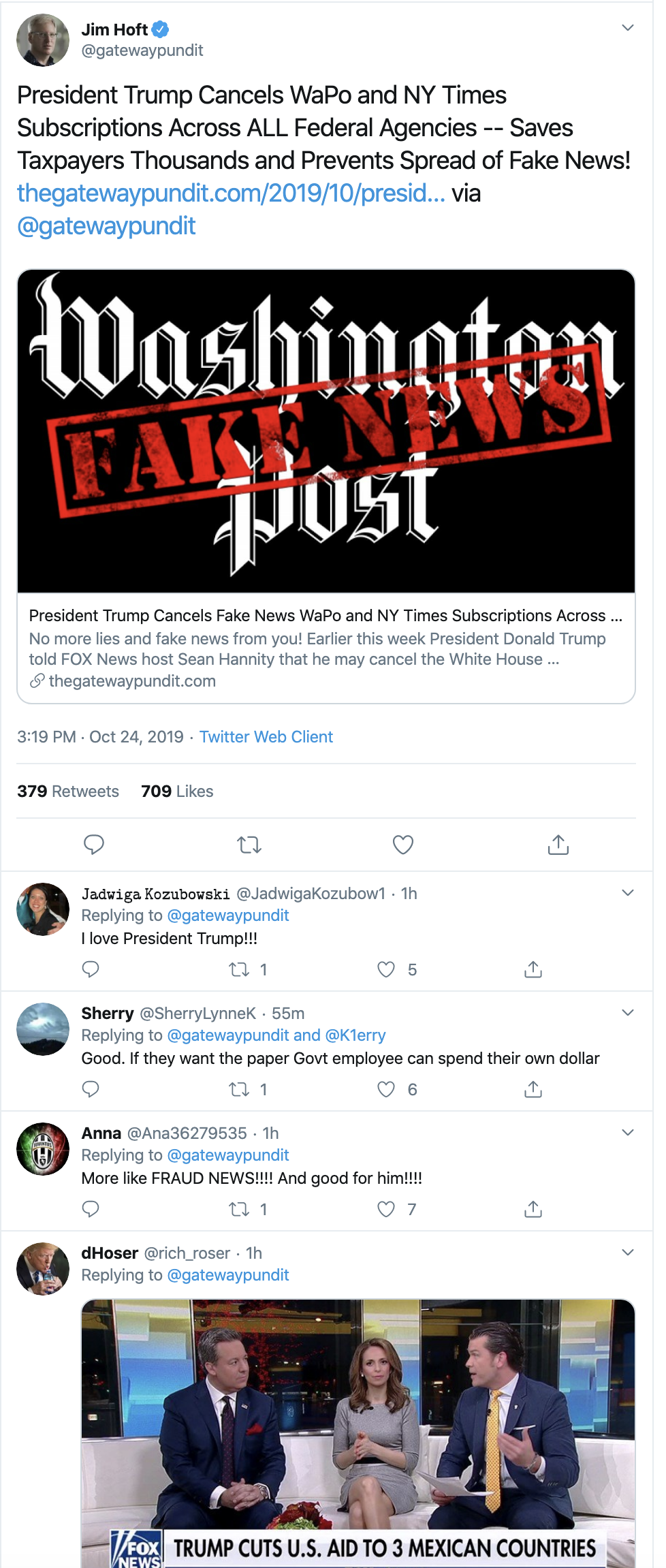 Screen-Shot-2019-10-24-at-4.40.06-PM Trump WH Tells Federal Agencies To Cancel NY Times & WaPo Corruption Crime Donald Trump Election 2020 Featured History Impeachment Investigation Media Opinion Politics Social Media Television The Internet Top Stories 