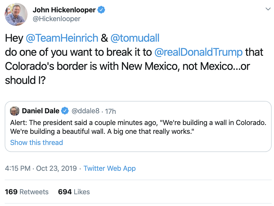 Screen-Shot-2019-10-24-at-9.05.24-AM Trump Says Colorado Border Wall Blunder Was A Joke Corruption Crime Domestic Policy Donald Trump Election 2016 Featured Politics Top Stories 
