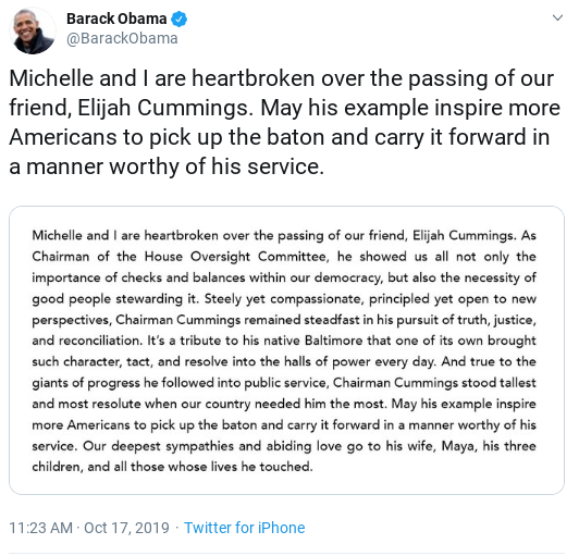 Screenshot-2019-10-17-at-12.42.07-PM Obama Shows Trump How To Lead With Elijah Cummings Message To America Donald Trump Politics Social Media Top Stories 