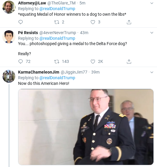 Screenshot-2019-10-30-at-2.43.18-PM Trump Tweets Bizarre Photoshopped Image Of 'Hero' From al-Baghdadi Raid Donald Trump National Security Politics Terrorism Top Stories 