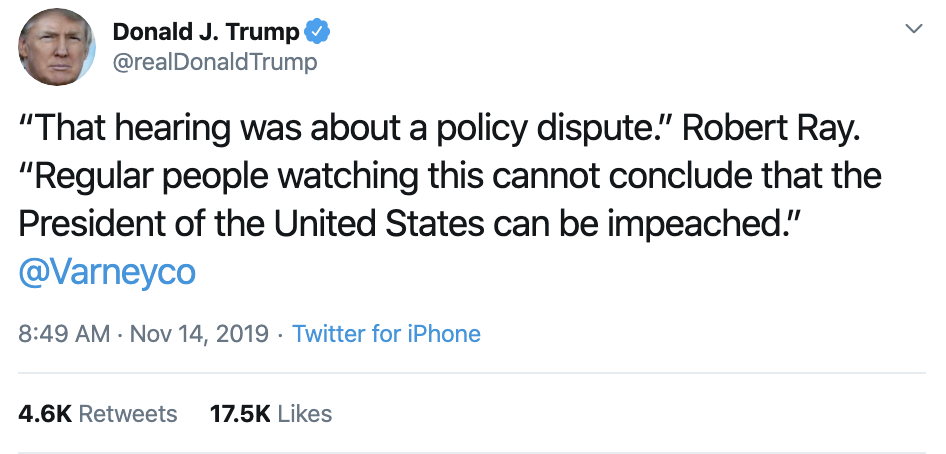 Screen-Shot-2019-11-14-at-10.02.43-AM Trump Goes Off On Weird Thursday Twitter Tangent, Attacks Pelosi Conspiracy Theory Corruption Crime Domestic Policy Donald Trump Economy Election 2016 Election 2020 Featured Foreign Policy Impeachment Investigation Military Politics Social Media Terrorism Top Stories War 