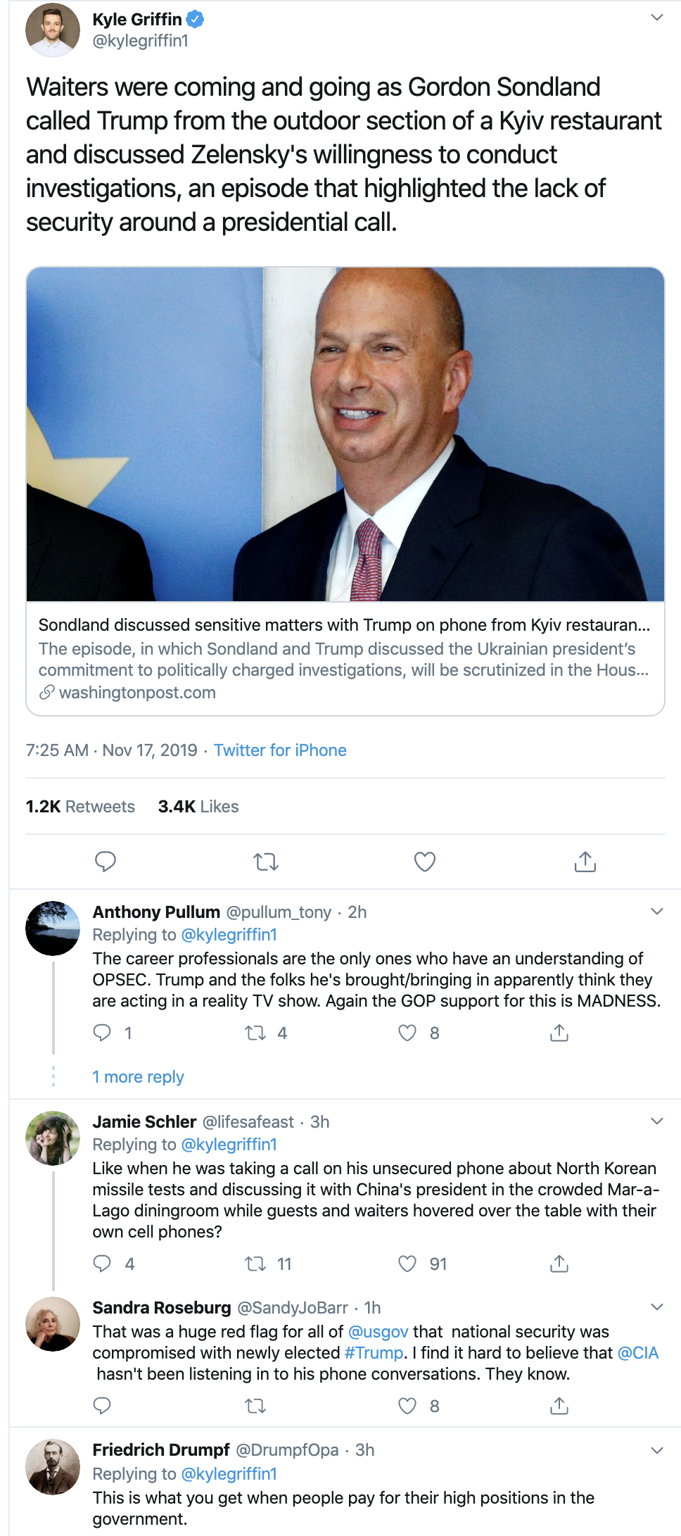 Screen-Shot-2019-11-17-at-10.50.43-AM Gordon Sunderland Caught Using 'WhatsApp' To Communicate In Ukraine Corruption Crime Domestic Policy Donald Trump Election 2016 Election 2020 Featured Human Rights Politics Top Stories 