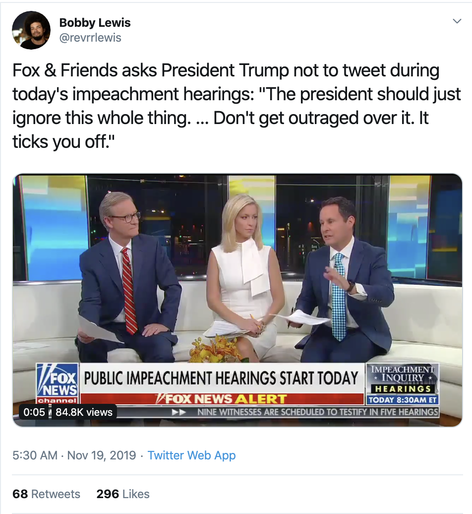 Screen-Shot-2019-11-19-at-8.46.45-AM Fox Host Goes Off On Trump In Certain Act Of Betrayal Corruption Featured Impeachment Politics Top Stories 