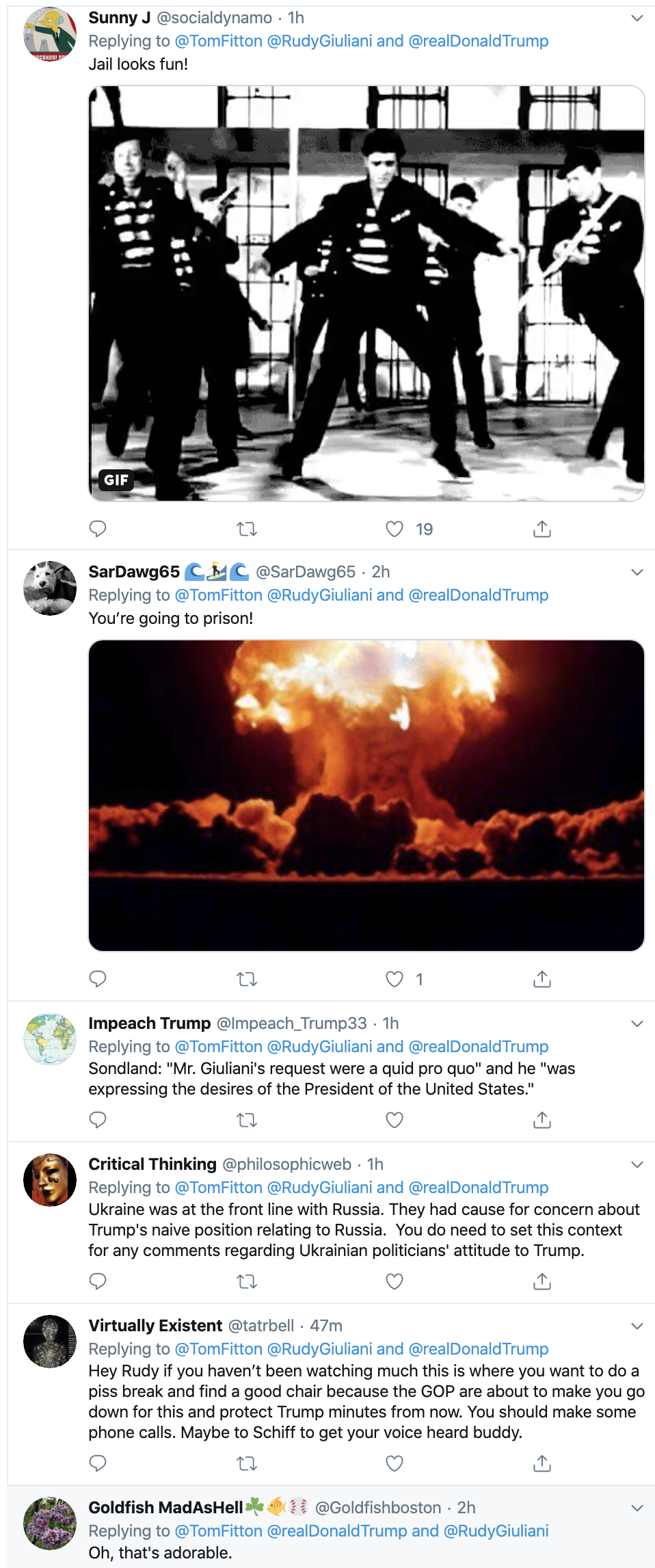 Screen-Shot-2019-11-20-at-11.04.43-AM Giuliani Panic Tweets During Sondland Impeachment Testimony Corruption Crime Featured Impeachment Top Stories 