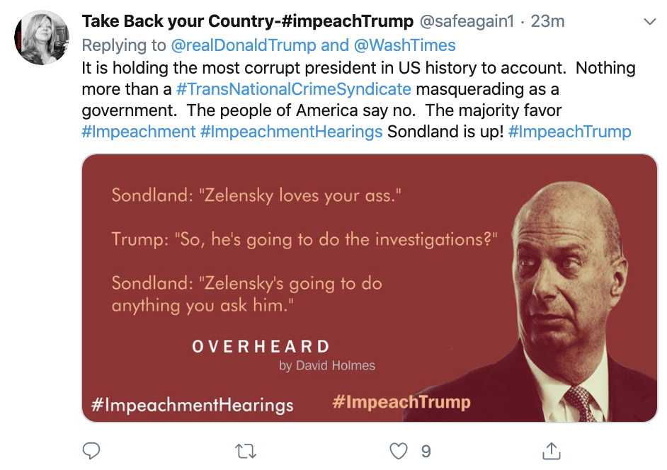 Screen-Shot-2019-11-20-at-7.15.46-AM Trump Has Pre-Sondland Hearing 4-Tweet Mental Collapse Corruption Donald Trump Featured Immigration Impeachment Top Stories 