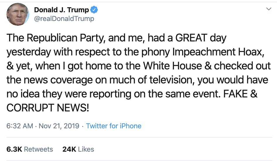 Screen-Shot-2019-11-21-at-7.13.09-AM Trump Attacks Fox News During Twitter Impeachment Outburst Corruption Crime Featured Impeachment Top Stories 