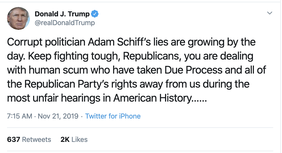 Screen-Shot-2019-11-21-at-7.17.23-AM Trump Attacks Fox News During Twitter Impeachment Outburst Corruption Crime Featured Impeachment Top Stories 