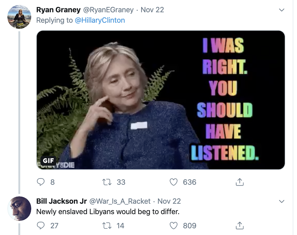 Screen-Shot-2019-11-24-at-8.37.11-AM Hillary Trolls Trump With Instantly Viral Weekend Twitter Take-Down Featured Hillary Clinton Impeachment Russia Top Stories 