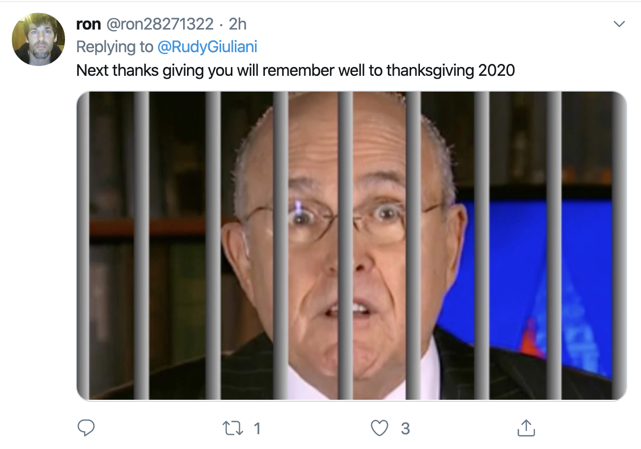 Screen-Shot-2019-11-28-at-11.02.30-AM Giuliani Attempts Thanksgiving Message But Gets Rejected By America Celebrities Corruption Crime Featured Top Stories 