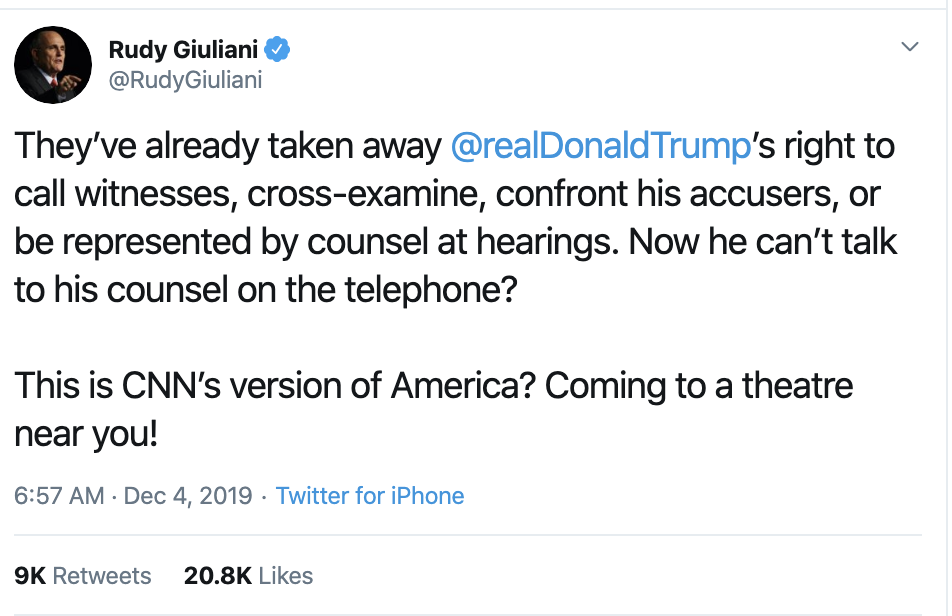 Screen-Shot-2019-12-04-at-11.32.09-AM Giuliani Live Tweets Impeachment Hearing Freak Out Corruption Crime Featured Impeachment Top Stories 