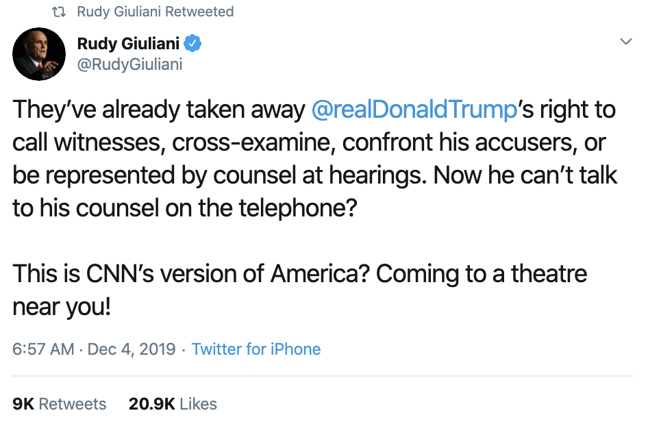 Screen-Shot-2019-12-04-at-11.33.00-AM Giuliani Live Tweets Impeachment Hearing Freak Out Corruption Crime Featured Impeachment Top Stories 