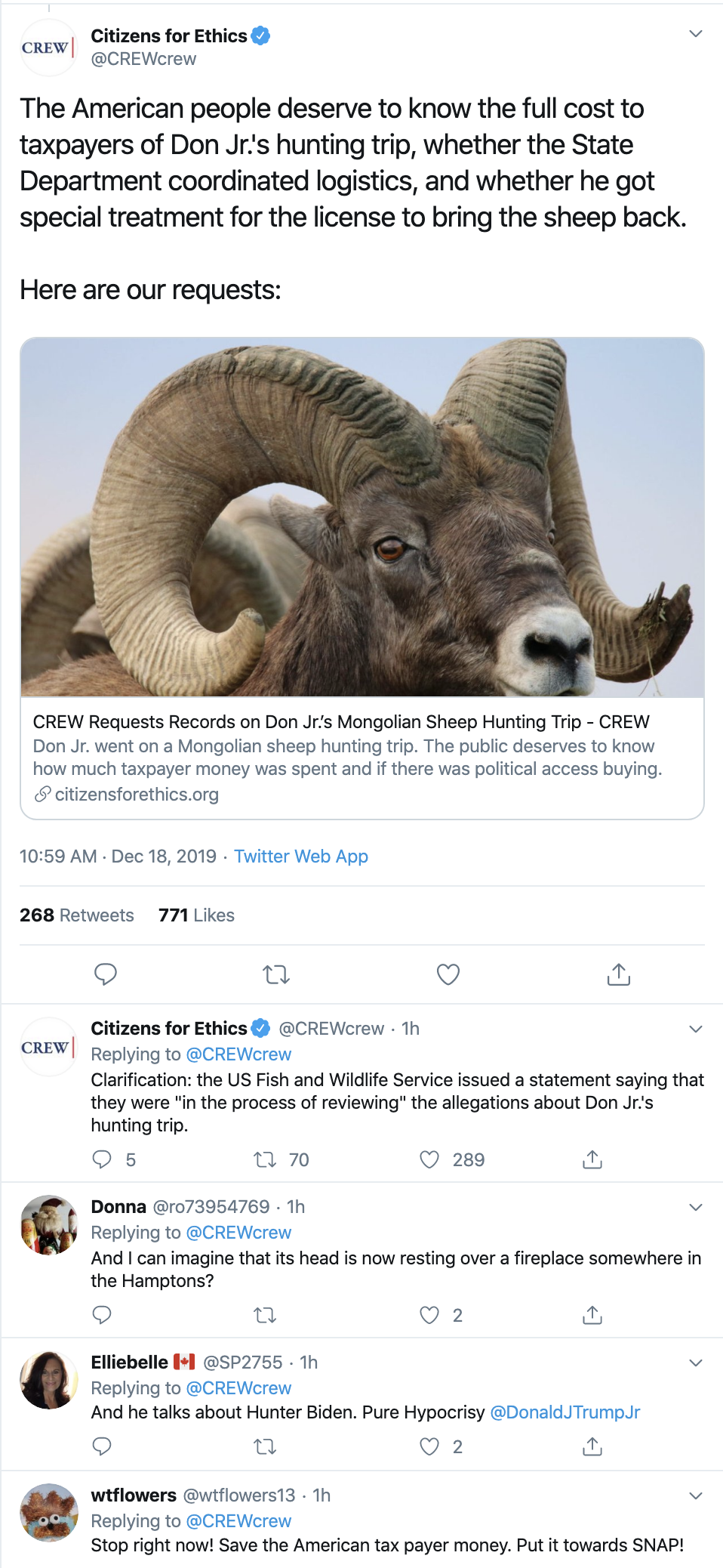 Screen-Shot-2019-12-18-at-12.25.55-PM Don Jr Under Federal Investigation Over Exotic Animal Poaching Crimes Corruption Crime Featured Gun Control Top Stories 
