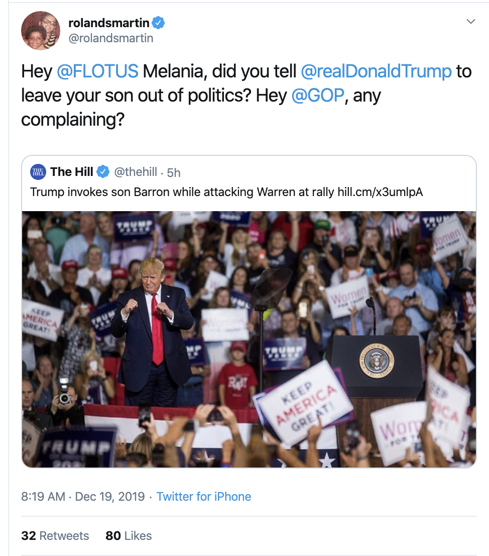 Screen-Shot-2019-12-19-at-1.15.42-PM Melania Hit With Backlash After Silence Over Trump's Personal Attacks Child Abuse Election 2020 Featured Feminism Top Stories 