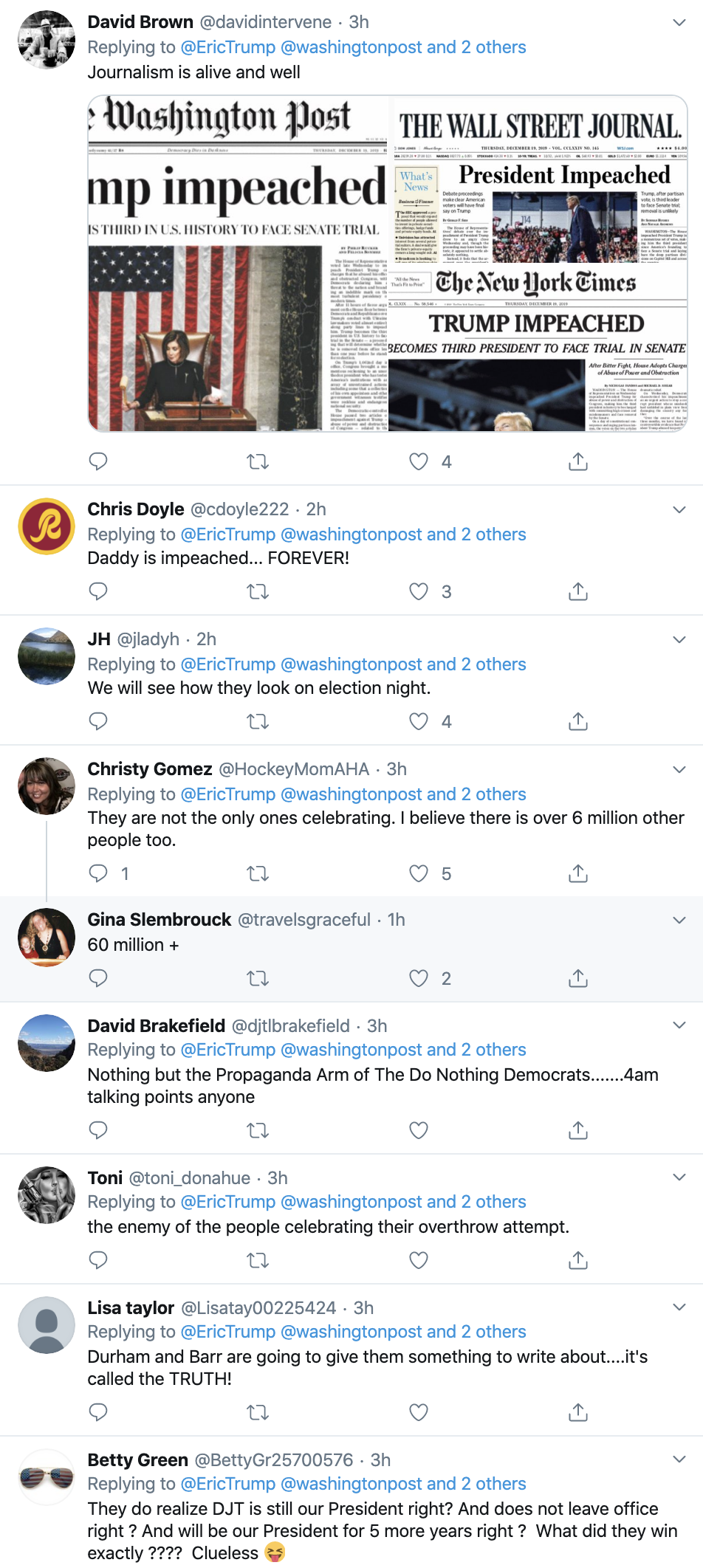 Screen-Shot-2019-12-19-at-11.11.33-AM Trump Tantrums Over Reporter's 'Merry Impeachment' Tweet Featured Media Politics Social Media Top Stories 