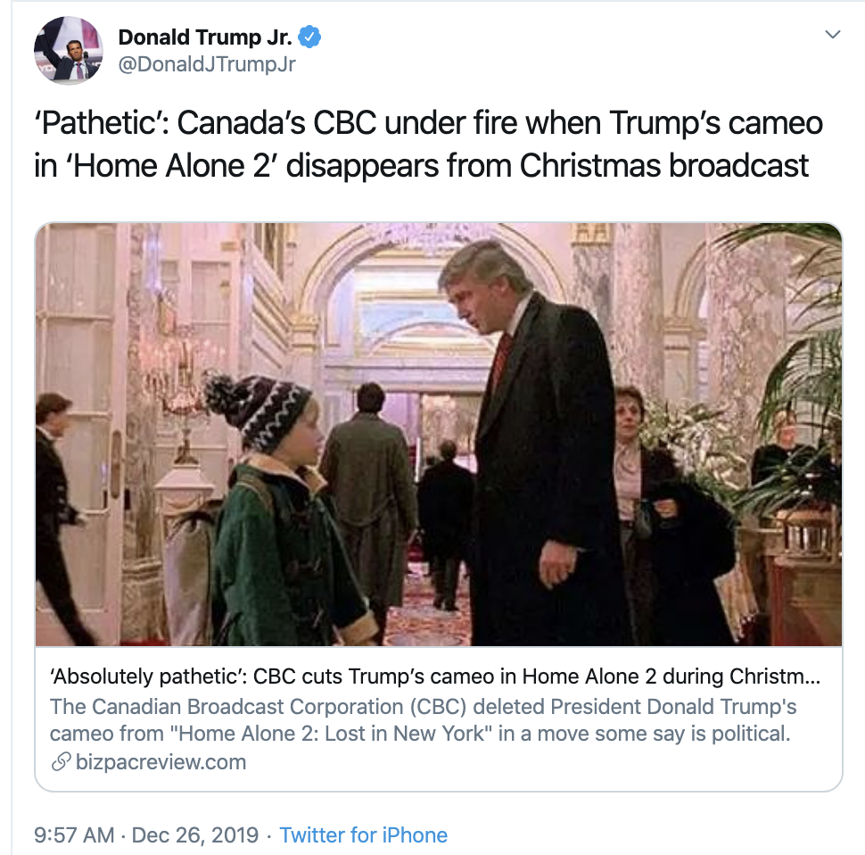 Screen-Shot-2019-12-26-at-11.57.56-AM GOP Goes Nuts After Canada Cuts Trump Out Of 'Home Alone 2' Featured Foreign Policy Investigation Top Stories 