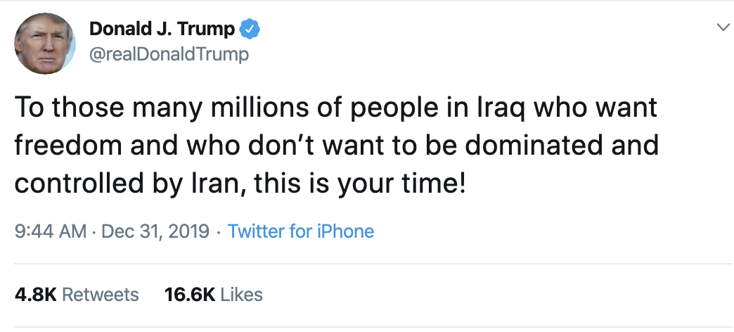 Screen-Shot-2019-12-31-at-9.58.46-AM Trump Continues Morning-Long Twitter Tirade Like He's Angry Domestic Policy Featured Top Stories War 