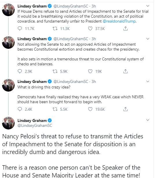 coward Graham Launches Angry Pelosi Attack In Post-Impeachment Flail Donald Trump Impeachment Politics Social Media Top Stories 
