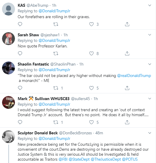 jr15 Trump Jr. Freaks Out On Twitter During Impeachment Hearing Corruption Donald Trump Impeachment Investigation Politics Social Media Top Stories 