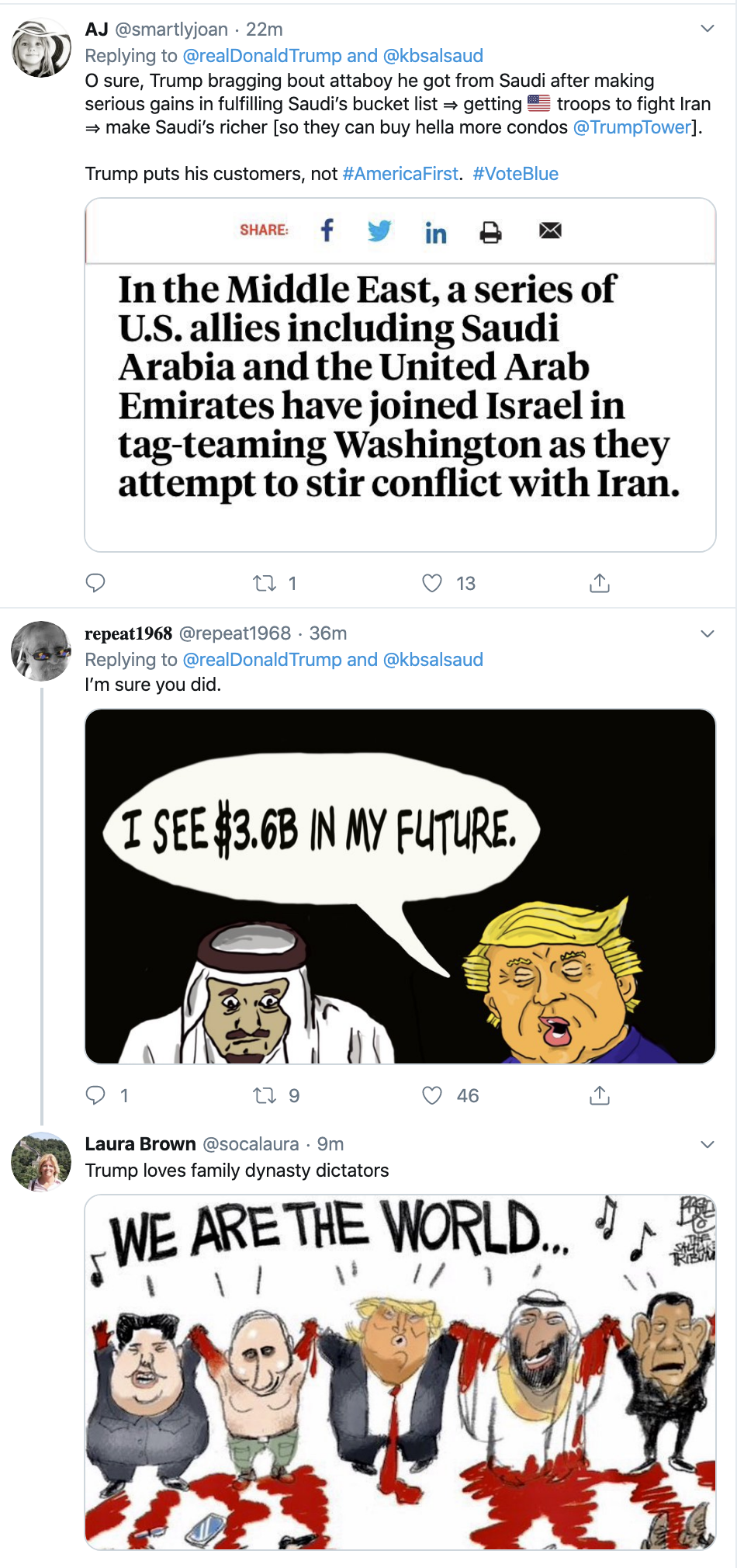 Screen-Shot-2020-01-07-at-1.44.36-PM Trump Tweets Tuesday Saudi Arabia Announcement Distraction Featured Military Politics Top Stories War 