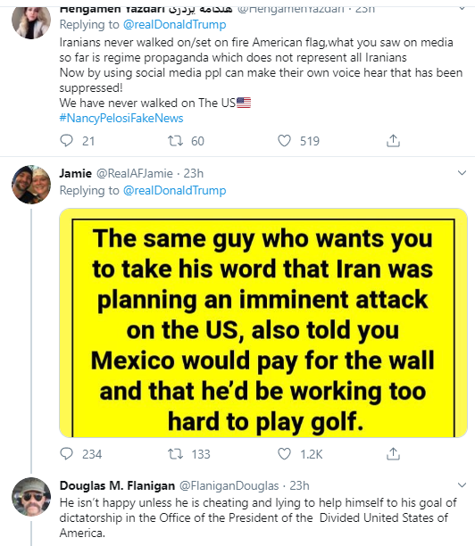 flag10 Trump Puts On Bizarre Twitter Display About Iranian Protesters Donald Trump Politics Social Media Top Stories 